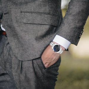 Zegarek sportowy Retoo ZEGAREK MĘSKI KWARCOWY KLASYCZNY SPORTOWY SREBRNY 12