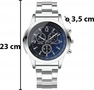 Zegarek sportowy Retoo ZEGAREK MĘSKI KWARCOWY KLASYCZNY SPORTOWY SREBRNY 16