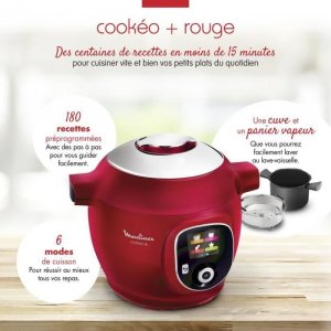 Multicooker Moulinex MOULINEX CE85B510 COOKEO + 6L Smart Multicooker - 180 zaprogramowanych receptur - Czerwony 2