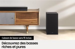 Soundbar Samsung SAMSUNG  HW-B450 2.1-kanalowy soundbar 300 W + 6,5-calowy bezprzewodowy subwoofer + Adaptive Sound Lite + tryb gry + wzmocnienie basów 3