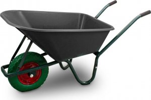 Bituxx Taczka z misą PVC mocna z kołem pełnym zielone Ogrodowy wózek 250kg 1