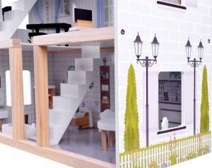 Jokomisiada Drewniany domek dla lalek w stylu Boho led ZA4131 11