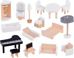 Jokomisiada Drewniany domek dla lalek w stylu Boho led ZA4131 14