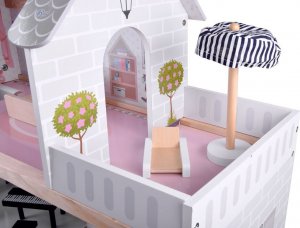 Jokomisiada Drewniany domek dla lalek w stylu Boho led ZA4131 7