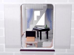 Jokomisiada Drewniany domek dla lalek w stylu Boho led ZA4131 8