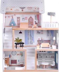 Jokomisiada Drewniany domek dla lalek w stylu Boho led ZA4131 10