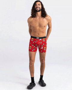 SAXX Bokserki męskie szybkoschnące SAXX VIBE Boxer Brief płonące torty - czerwone S 3