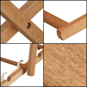 Springos Leżak drewniany impregnowany z tkaniną w kolorze morskim UNIWERSALNY 13