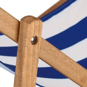 Springos Leżak drewniany impregnowany z tkaniną w kolorze morskim UNIWERSALNY 5