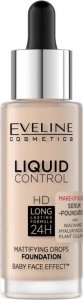 Eveline Eveline Liquid Control HD Podkład do twarzy z dropperem nr 002 Soft Porcelain 32ml 1