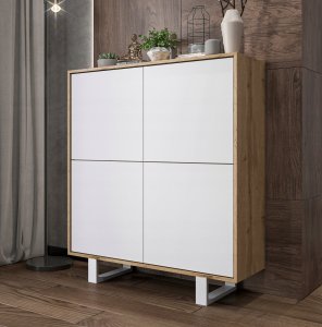 Meble Lindner Industrialna komoda Loft szafka RTV Biały MAT 113 1