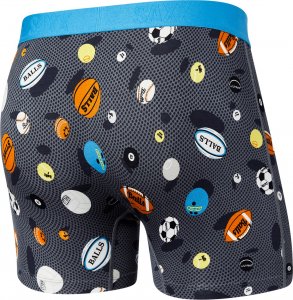 SAXX Bokserki męskie szybkoschnące SAXX VIBE Boxer Brief piłki - szare S 2
