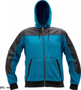 CERVA CREMORNE bluza - męska bluza z suwakiem, kaptur, 55% bawełna, 45% poliester - morski 4XL 1