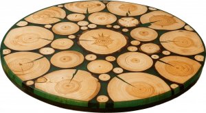 Wood & Resin Blat żywiczny z plastra drewna PDOB_104108_Z00 Żywica epoksydowa 58 cm x 58 cm x 3 cm | Szlifowany, Lakierowany spód (matowy) 1