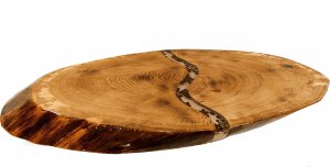 Wood & Resin Blat żywiczny z plastra drewna PDOB_112415_Z00 Żywica epoksydowa 38 cm x 86 cm x 5 cm | Szlifowany, Lakierowany spód (matowy), Opalany 1