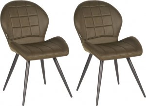 LABEL51 LABEL51 Krzesła stołowe Sil, 2 szt., 51x64x87 cm, zielone, mikrofibra 1