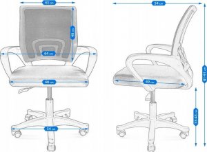 Krzesło biurowe Jumi Smart Szare 9