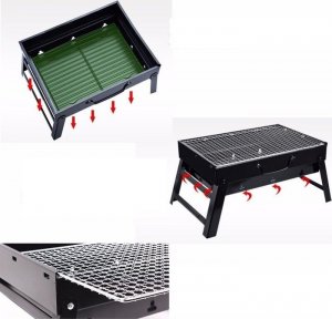 M0-839261-0 Grill walizkowy węglowy 27 cm x 35 cm 4