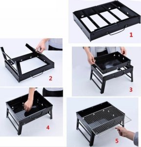 M0-839261-0 Grill walizkowy węglowy 27 cm x 35 cm 5