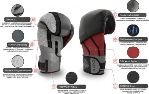 DBX BUSHIDO Rękawice bokserskie  "Hammer - Gold"  ze skóry naturalnej  12oz 2346 15