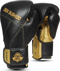 DBX BUSHIDO Rękawice bokserskie ze skóry naturalnej  "HAMMER - GOLD"  14oz 2347 1