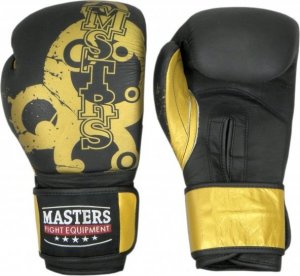 Masters Fight Equipment Rękawice bokserskie skórzane MASTERS - RBT-GOLD 10 oz 1