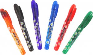LeanToys Długopisy Żelowe Do Robienia Tatuaży 6 sztuk Brokatowych Długopisów Szablony 2