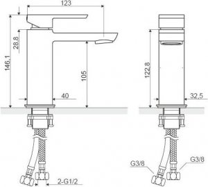Bateria umywalkowa Excellent Bateria Umywalkowa Pride AREX.4001CR Excellent 2