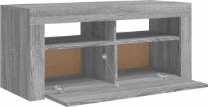 vidaXL vidaXL Szafka pod TV z oświetleniem LED, szary dąb sonoma, 90x35x40 cm 10