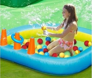 Dmuchaniec Zamek Wodny Dmuchany HappyHop Słoneczna Oaza 7 In 1 8