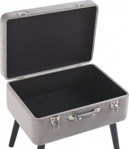 Beliani Stołek ze schowkiem welurowy szary MALLARD! 5