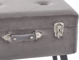 Beliani Stołek ze schowkiem welurowy szary MALLARD! 6