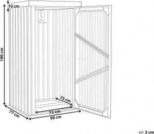 Beliani Stalowy domek narzędziowy szary UMBRIA! 10