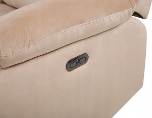 Beliani Sofa z elektryczną funkcją relaksu 3-osobowa welurowa LED z ładowarką beżowa BERGEN! 11