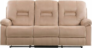 Beliani Sofa z elektryczną funkcją relaksu 3-osobowa welurowa LED z ładowarką beżowa BERGEN! 7