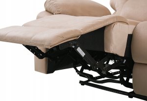 Beliani Sofa z elektryczną funkcją relaksu 3-osobowa welurowa LED z ładowarką beżowa BERGEN! 10