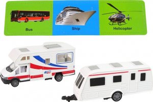 LeanToys Zestaw Pojazdów Kamper Przyczepa Kempingowa Metalowe Elementy 2