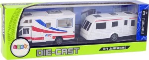 LeanToys Zestaw Pojazdów Kamper Przyczepa Kempingowa Metalowe Elementy 3