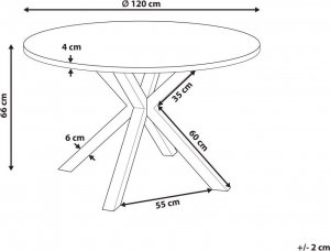 Beliani Stół ogrodowy okrągły ⌀120 cm szary z czarnym MALETTO! 7