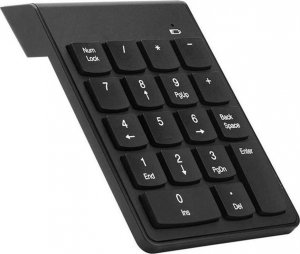 4kom.pl Klawiatura numeryczna Bezprzewodowa USB do laptopa tabletu PC Mini Wireless KeyPad czarna + Adapter USB-A do USB-C 11