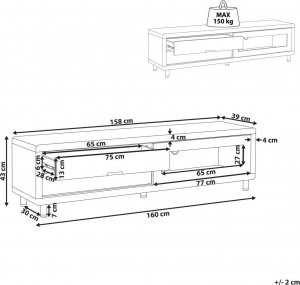 Beliani Szafka RTV biała PEMBORKE! 10