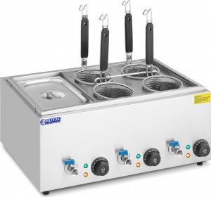 Royal Catering Makaroniarka warnik do gotowania makaronu z kranikami 4 kosze + GN 1/3 3 x 6,5 l 3000 W Makaroniarka warnik do gotowania makaronu z kranikami 4 kosze + GN 1/3 3 x 6,5 l 3000 W 2