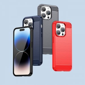 Hurtel Carbon Case etui iPhone 14 Pro elastyczny żelowy pokrowiec na tył plecki czarny 12