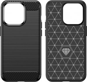 Hurtel Carbon Case etui iPhone 14 Pro elastyczny żelowy pokrowiec na tył plecki czarny 14