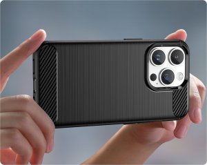 Hurtel Carbon Case etui iPhone 14 Pro elastyczny żelowy pokrowiec na tył plecki czarny 5