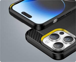 Hurtel Carbon Case etui iPhone 14 Pro elastyczny żelowy pokrowiec na tył plecki czarny 6
