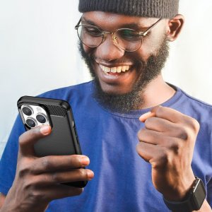 Hurtel Carbon Case etui iPhone 14 Pro elastyczny żelowy pokrowiec na tył plecki czarny 7