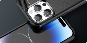 Hurtel Carbon Case etui iPhone 14 Pro elastyczny żelowy pokrowiec na tył plecki czarny 9