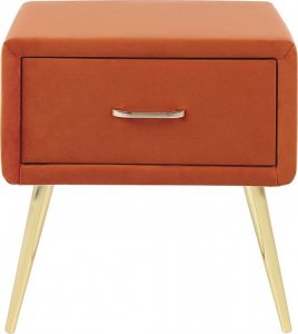 Beliani Szafka nocna welurowa pomarańczowa FLAYAT! 3