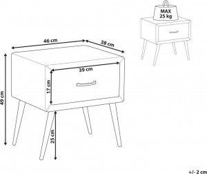 Beliani Szafka nocna welurowa pomarańczowa FLAYAT! 9